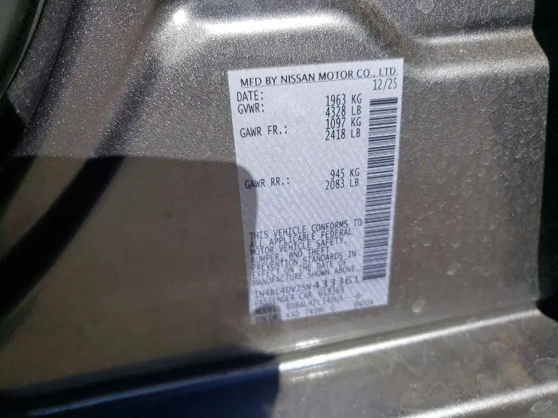 2025 NISSAN ALTIMA SV  