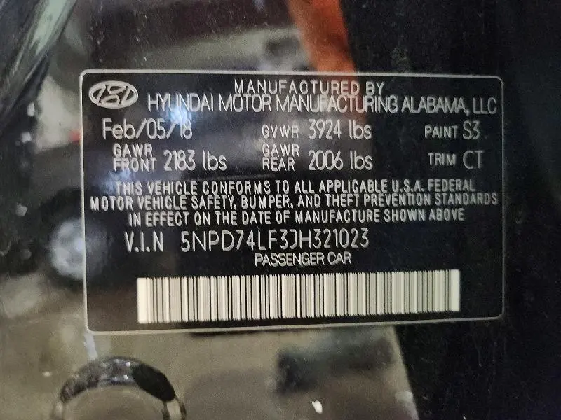 2018 HYUNDAI ELANTRA SE  