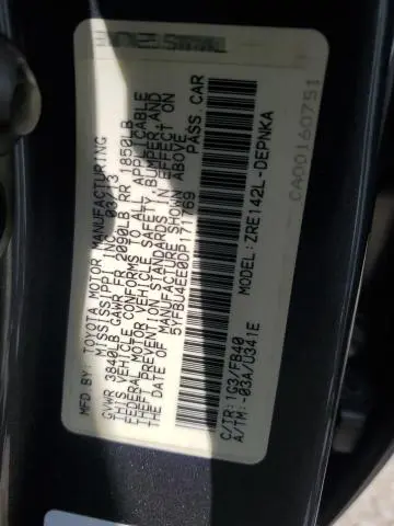 2013 TOYOTA COROLLA BASE  