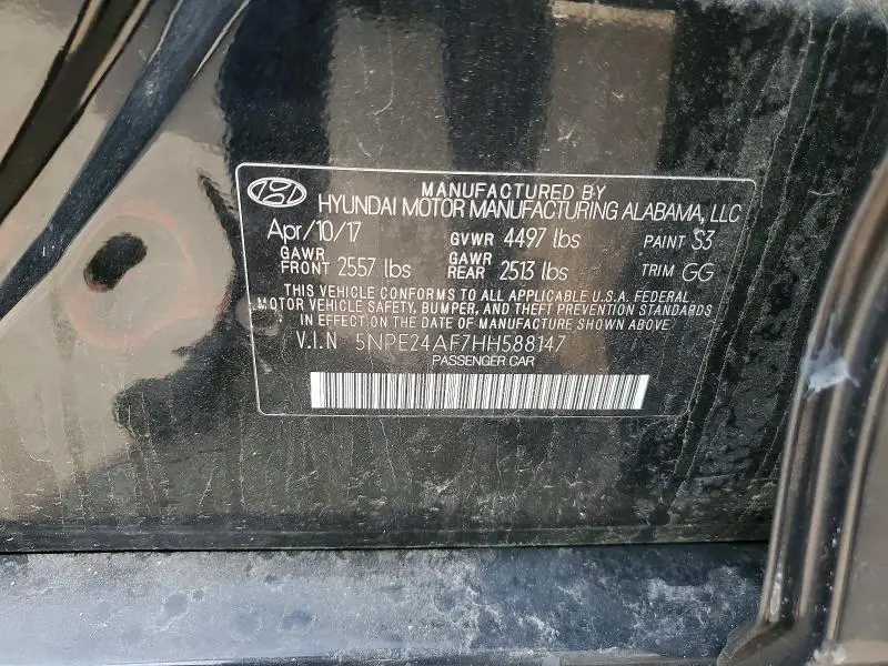 2017 HYUNDAI SONATA SE  