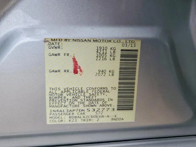 2013 NISSAN ALTIMA 2.5  