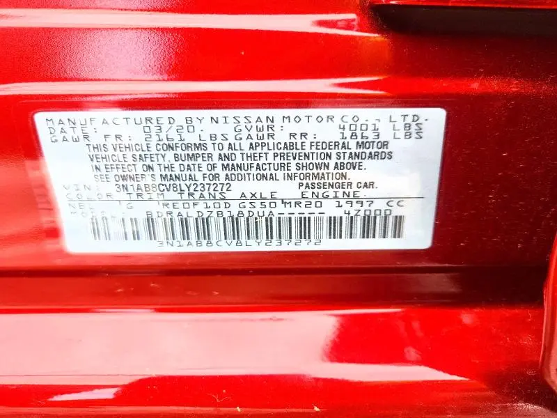 2020 NISSAN SENTRA SV  