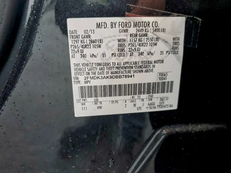 2013 FORD EDGE SPORT  