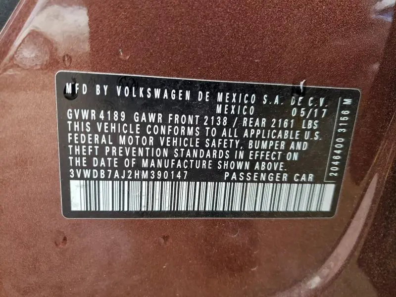 2017 VOLKSWAGEN JETTA SE  