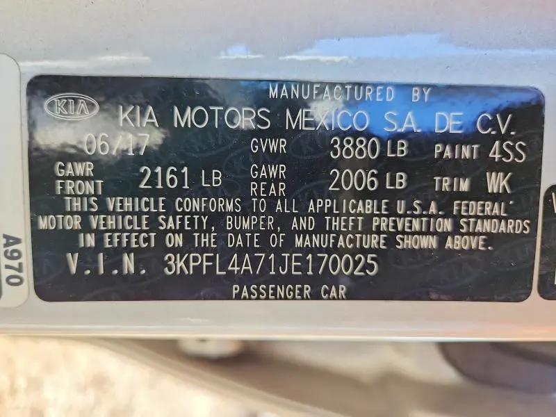 2018 KIA FORTE LX  