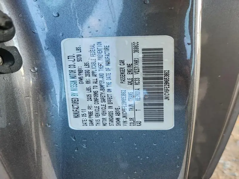 2011 INFINITI G37 BASE  