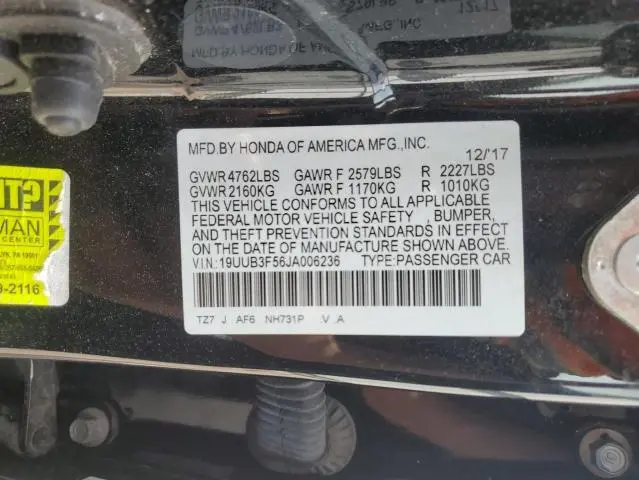 2018 ACURA TLX TECH  