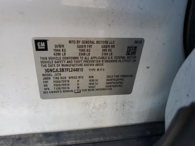 2015 CHEVROLET TRAX 1LT  