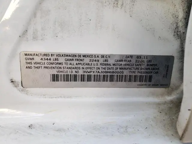 2011 VOLKSWAGEN JETTA S  