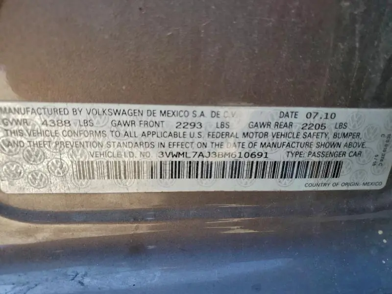 2011 VOLKSWAGEN JETTA TDI  