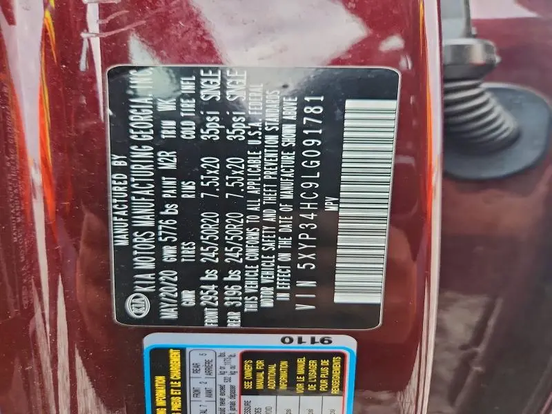 2020 KIA TELLURIDE EX  