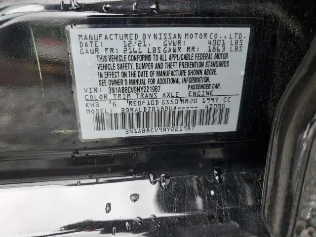 2022 NISSAN SENTRA SV  