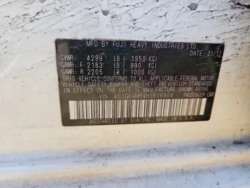 2017 SUBARU IMPREZA SPORT  