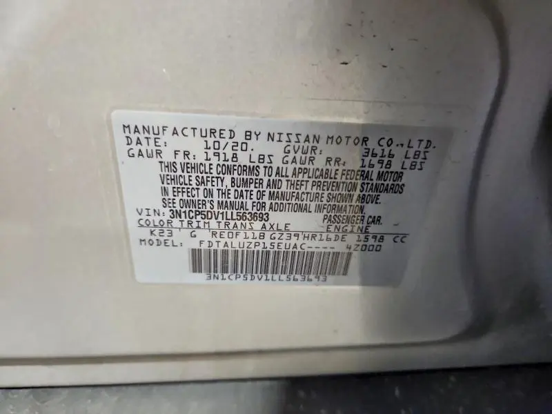 2020 NISSAN KICKS SR  