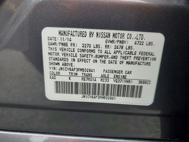 2015 INFINITI Q40 BASE  