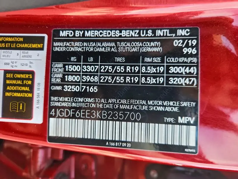 2019 MERCEDES-BENZ GLS 450 4MATIC  