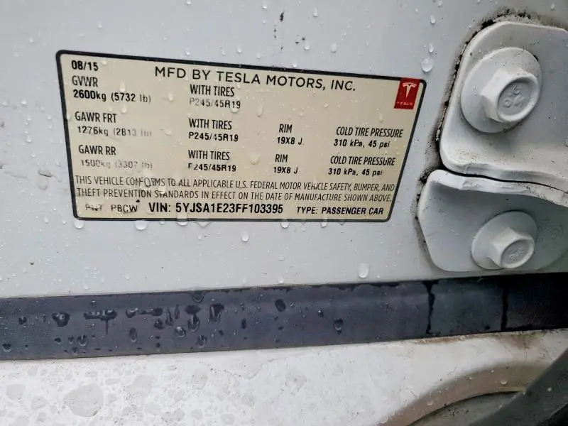 2015 TESLA MODEL S   