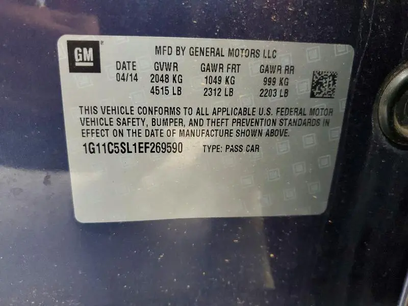 2014 CHEVROLET MALIBU 1LT  