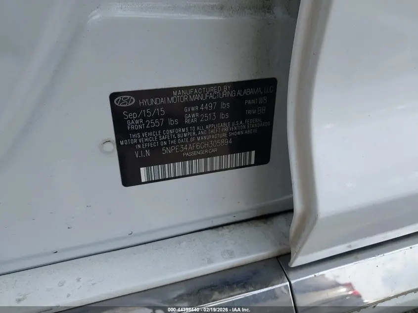 2016 HYUNDAI SONATA LIMITED