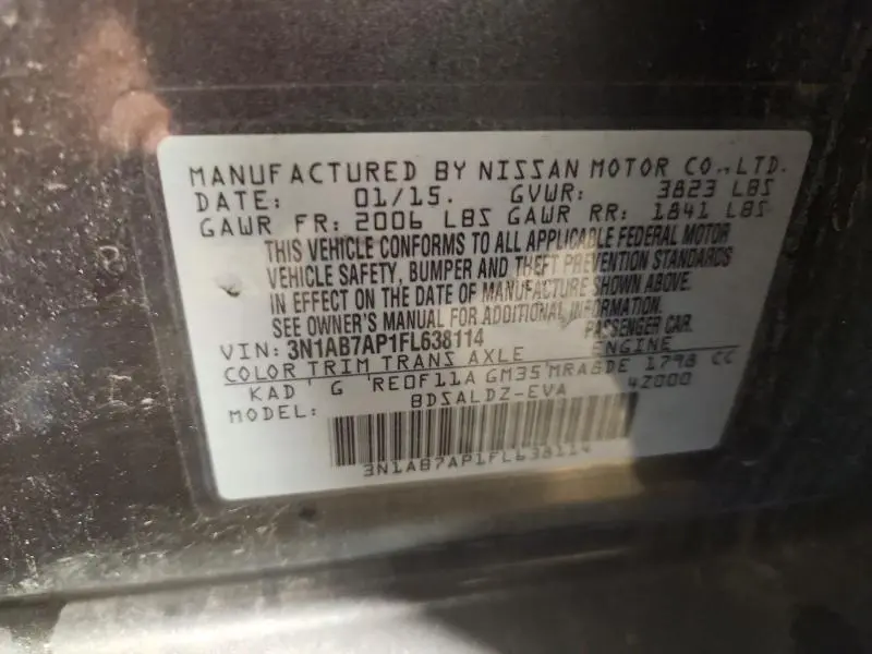 2015 NISSAN SENTRA SV  