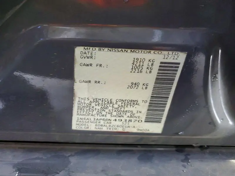 2013 NISSAN ALTIMA 2.5  