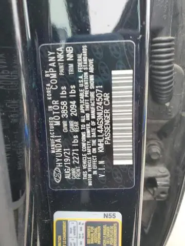 2022 HYUNDAI ELANTRA SE