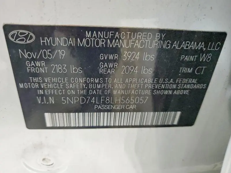 2020 HYUNDAI ELANTRA SE  