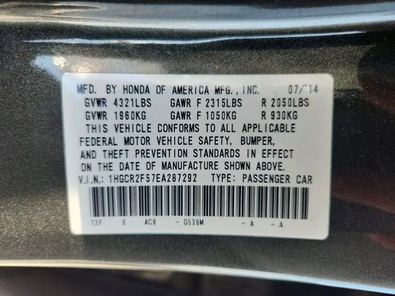 2014 HONDA ACCORD SPORT  