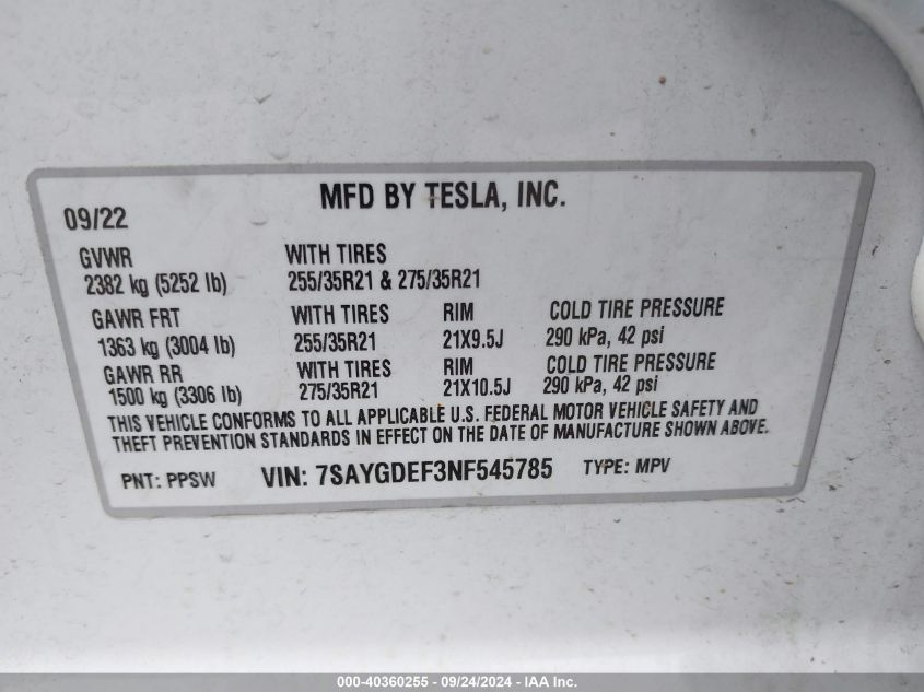 2022 TESLA MODEL Y PERFORMANCE DUAL MOTOR ALL-WHEEL DRIVE