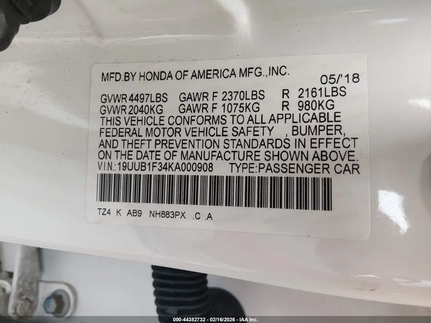 2019 ACURA TLX STANDARD