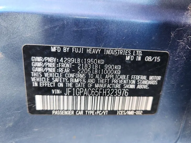 2015 SUBARU IMPREZA PREMIUM  