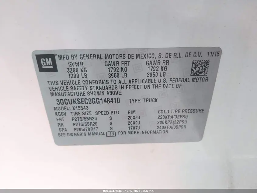 2016 CHEVROLET SILVERADO 1500 2LZ