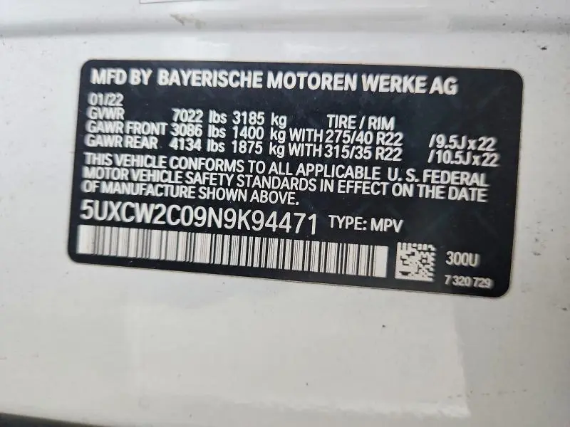 2022 BMW X7 XDRIVE40I  