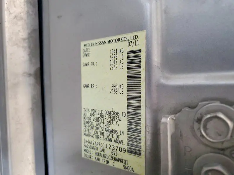 2012 NISSAN ALTIMA 2.5  