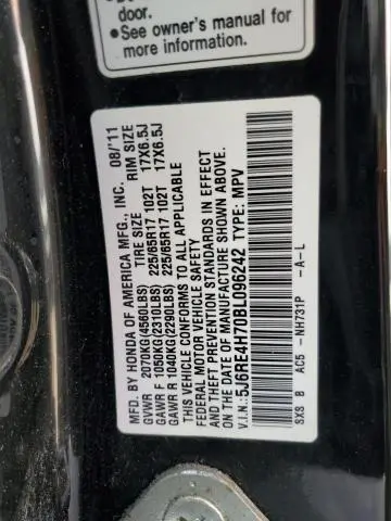 2011 HONDA CR-V EXL  