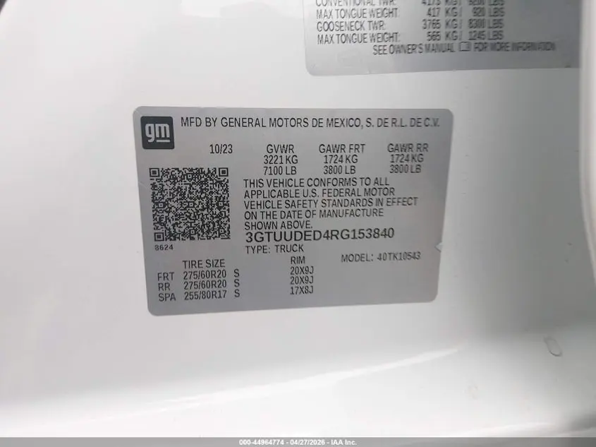 2024 GMC SIERRA 1500 4WD  SHORT BOX SLT