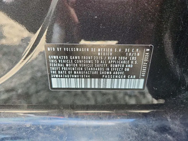 2017 VOLKSWAGEN GTI S/SE  