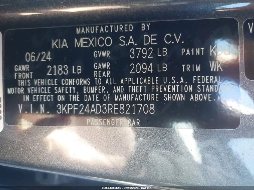 2024 KIA FORTE LX