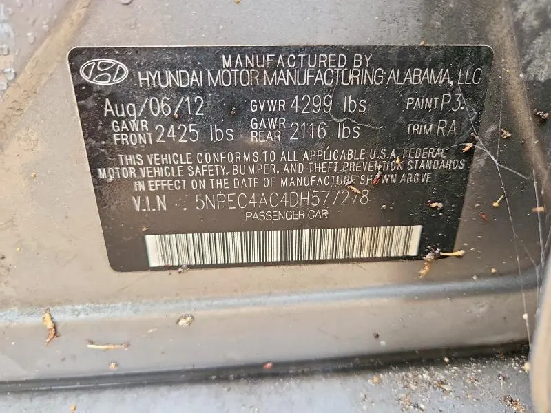 2013 HYUNDAI SONATA SE  