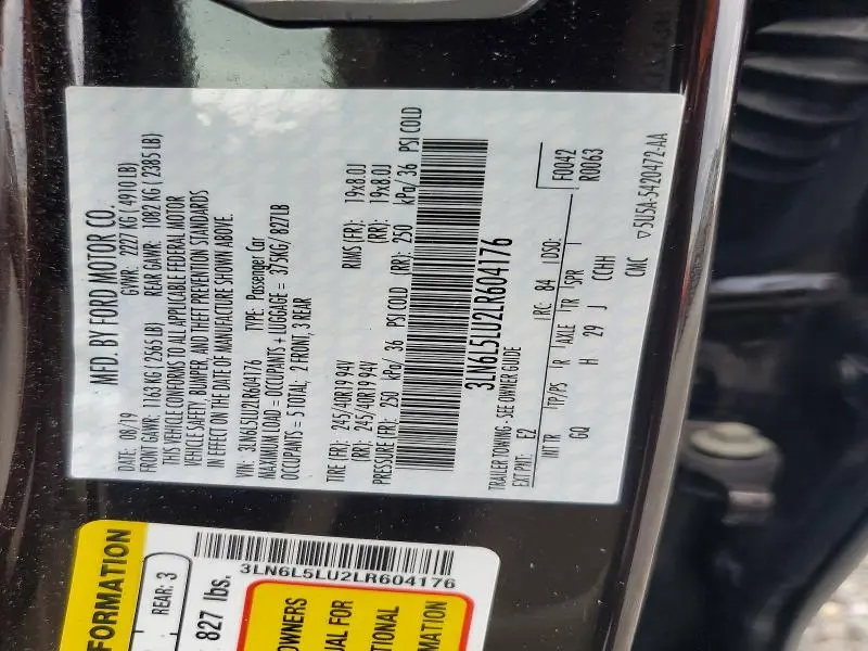2020 LINCOLN MKZ RESERVE  