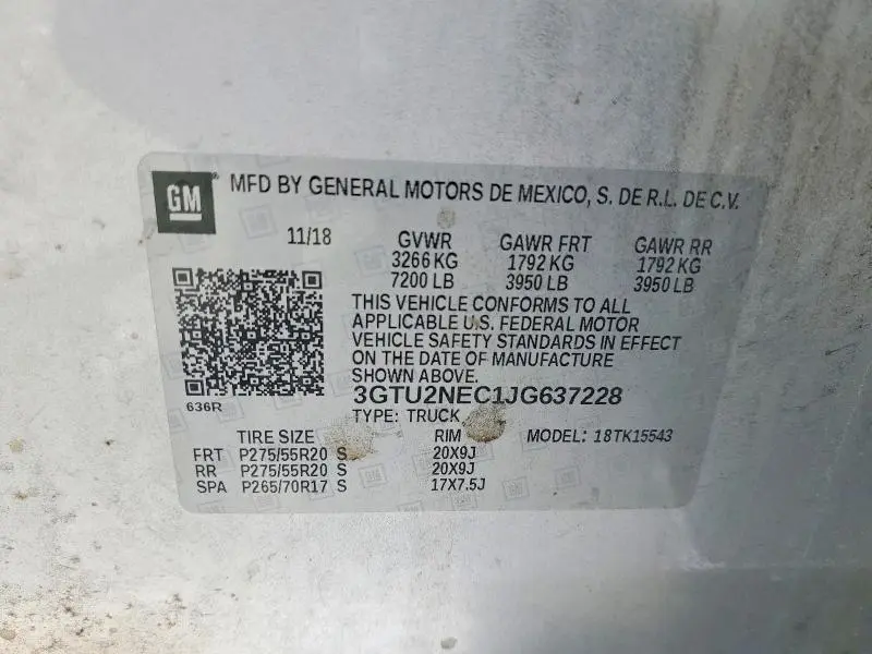 2018 GMC SIERRA K1500 SLT  