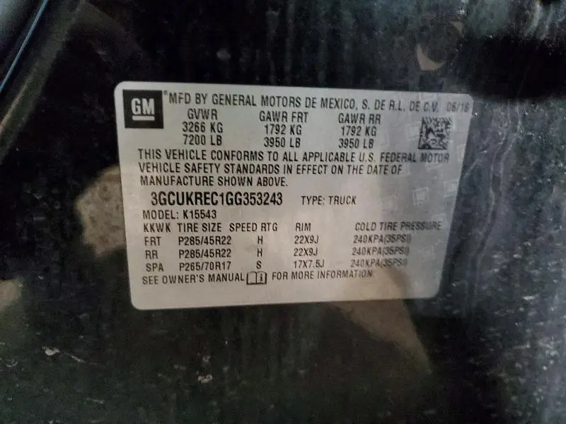 2016 CHEVROLET SILVERADO K1500 LT  