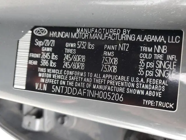 2022 HYUNDAI SANTA CRUZ SEL PREMIUM  