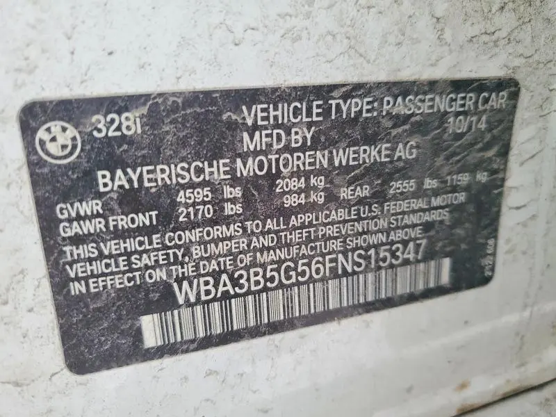 2015 BMW 328 XI SULEV  