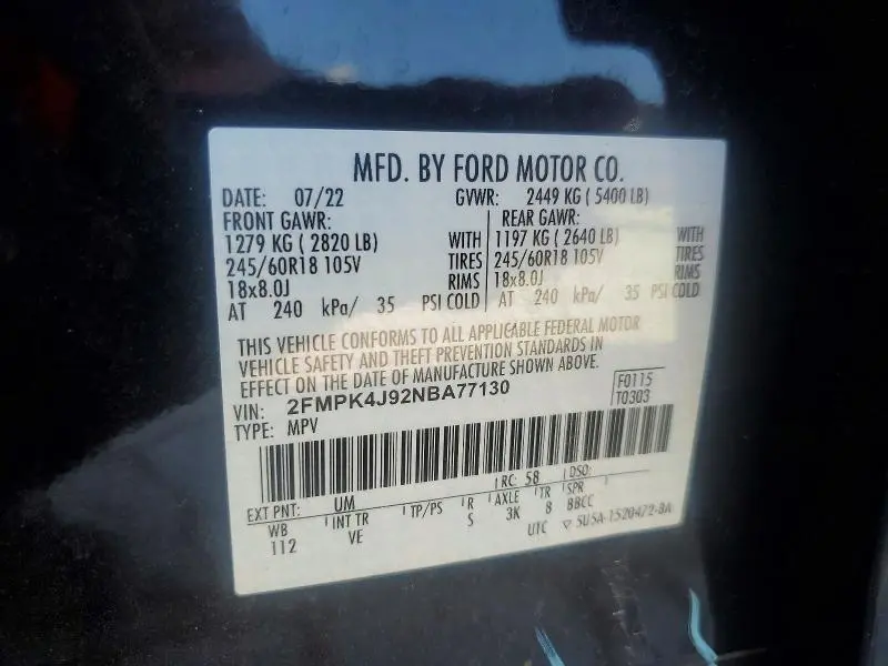 2022 FORD EDGE SEL  
