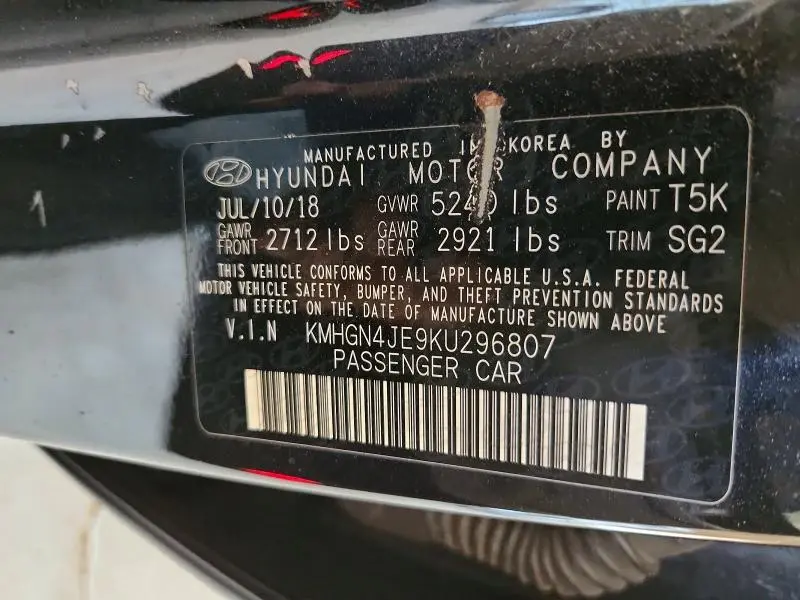 2019 GENESIS G80 3.8  