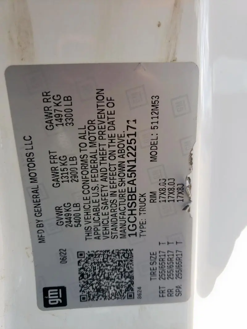 2022 CHEVROLET COLORADO   