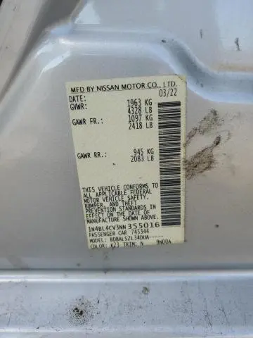 2022 NISSAN ALTIMA SR  