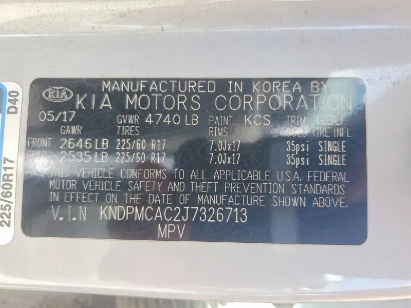 2018 KIA SPORTAGE LX  