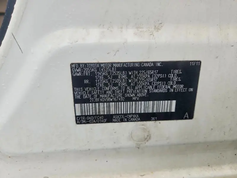 2011 TOYOTA RAV4 BASE  